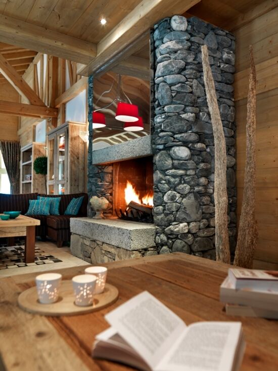 Sitting by the fire in L'Oree des Neiges, Vallandry, France