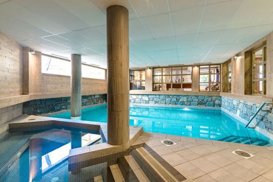 The pool of Les Fermes Emiguy, Les Gets, France