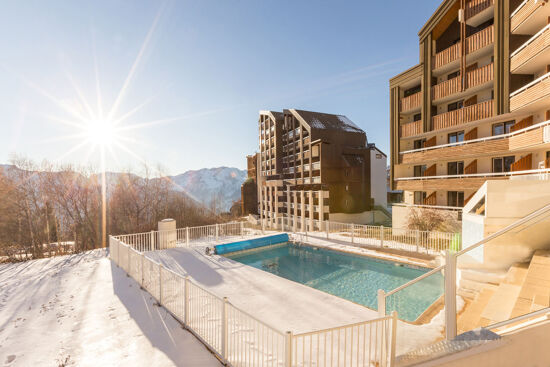 The swimming pool of Les Bergers, Alpe d'Huez, France