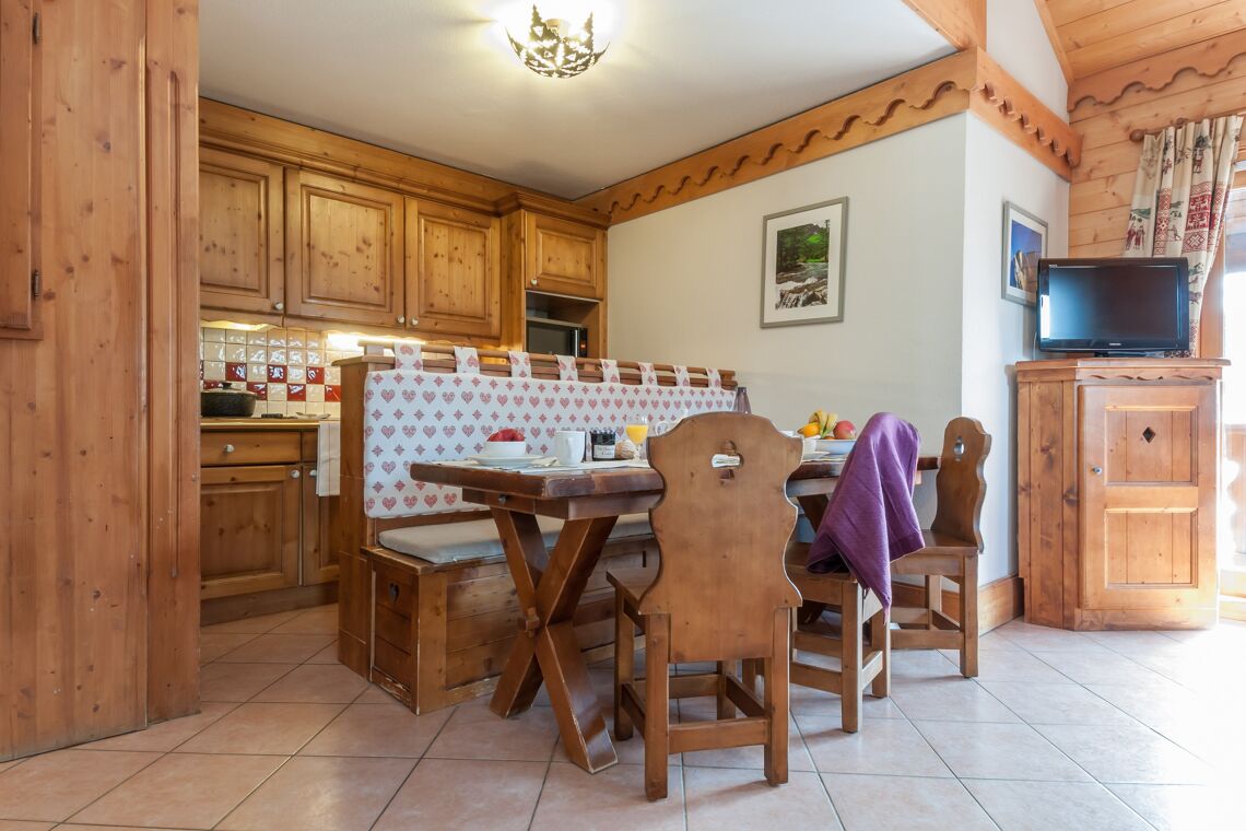 Kitchen Dining at Les Fermes de Meribel