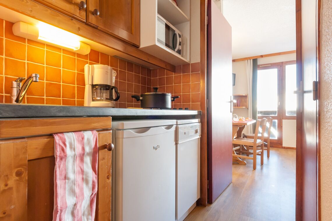 Kitchen at Les Temples du Soleil Val Thorens
