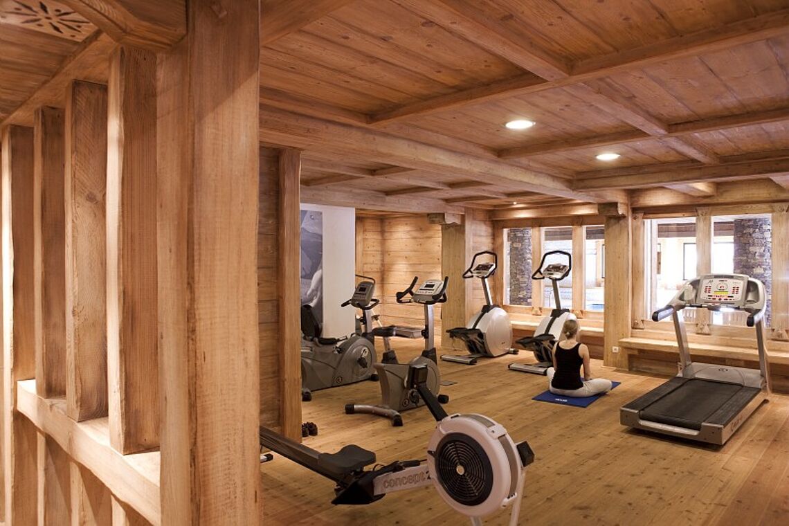 The gym area is extensive at Les Fermes du Soleil