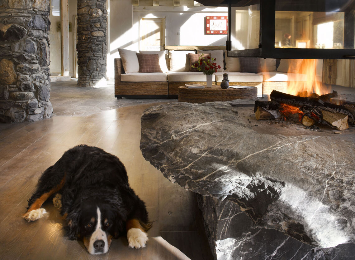 Open fire places at Le Hameau de Pierre Blanch, Les Houches
