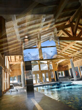 The pool at Le Hameau de Pierre Blanche, Les Houches
