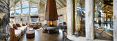Outdoor fireplaces at Le Hameau de Pierre Blanche, Les Houches