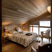 An example of a double bedroom in an apartment in Le Village de Lessy, Le Grand-Bornand/Chinaillon, France