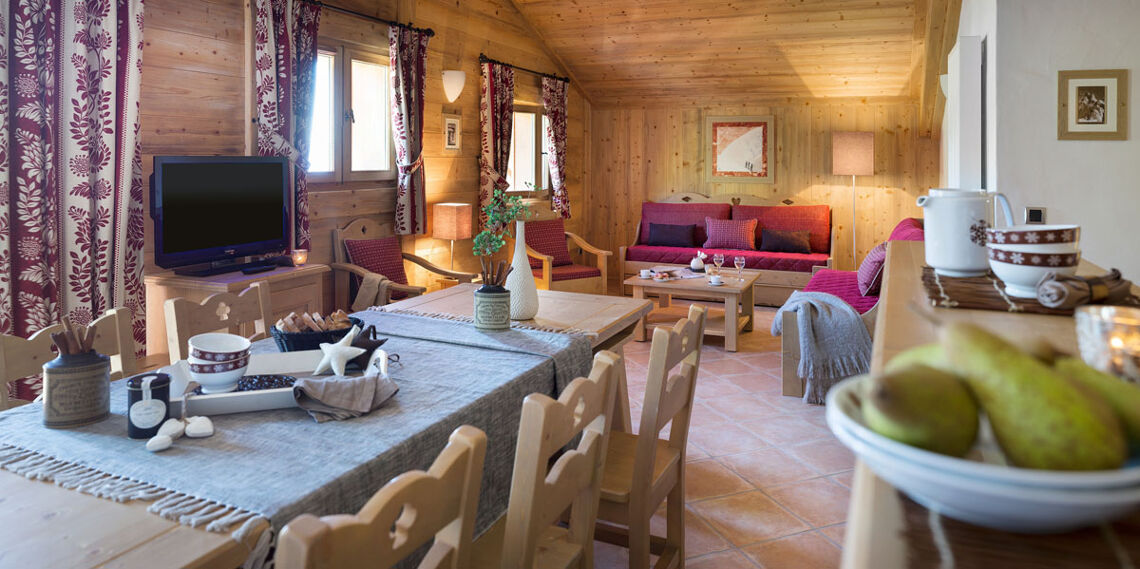 An example of a living room in Le Village de Lessy, Le Grand-Bornand/ Chinaillon, France