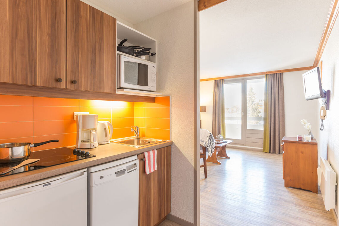 Apartment Kitchenette Living Room Les Bergers Alpe d'Huez