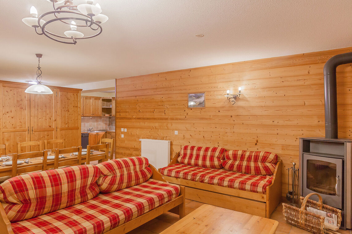 Les Balcons de la Rosiere - log burning stove