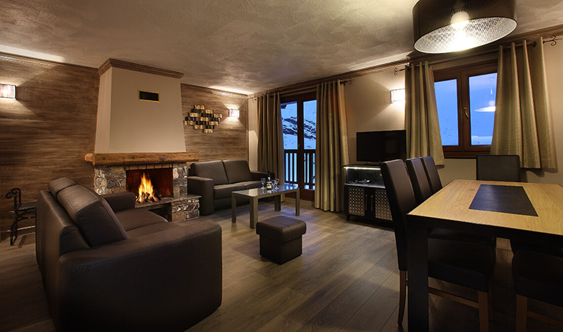 Apartment living room at the Hermine