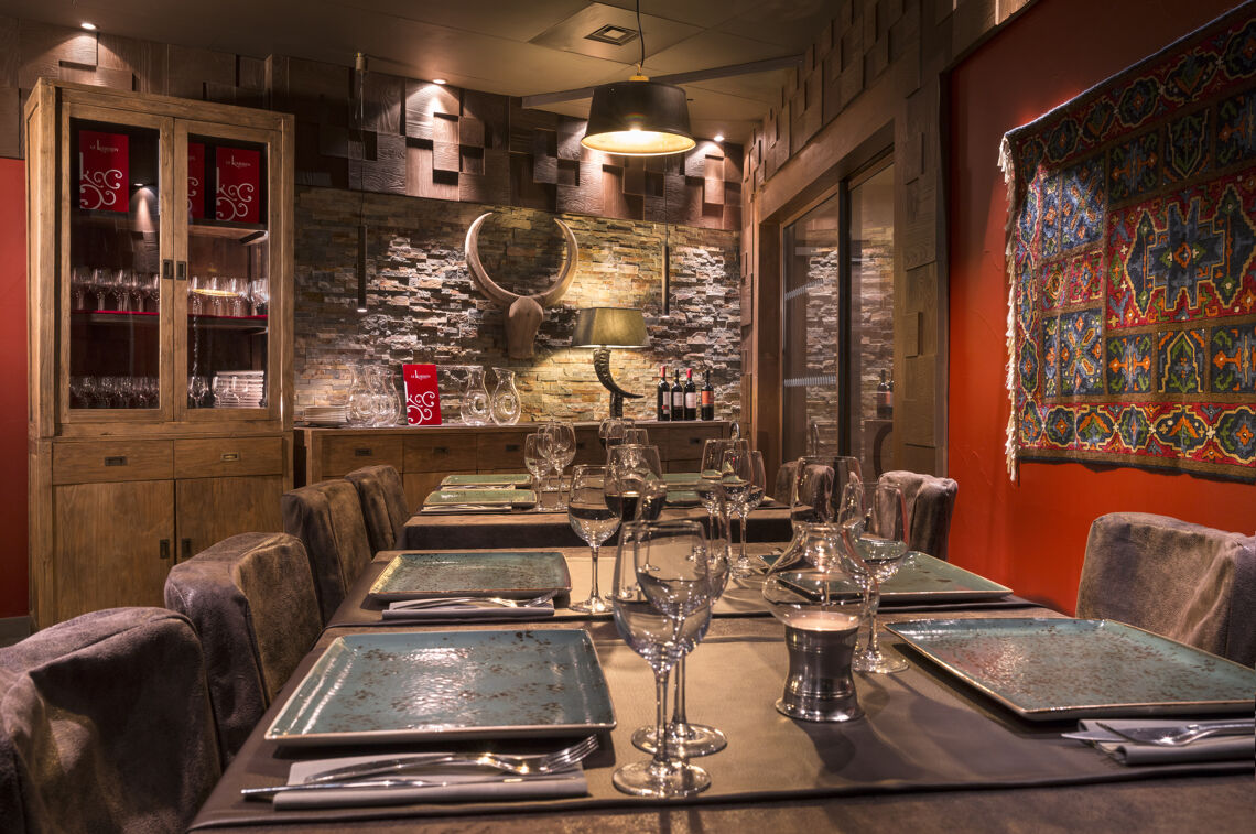 Dining Table at Le Hameau du Kashmir Val Thorens