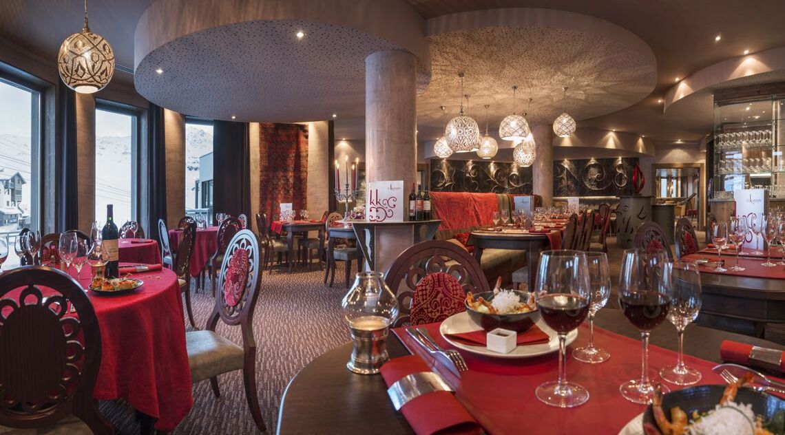 Restaurant at Hotel Le Hameau du Kashmir Val Thorens