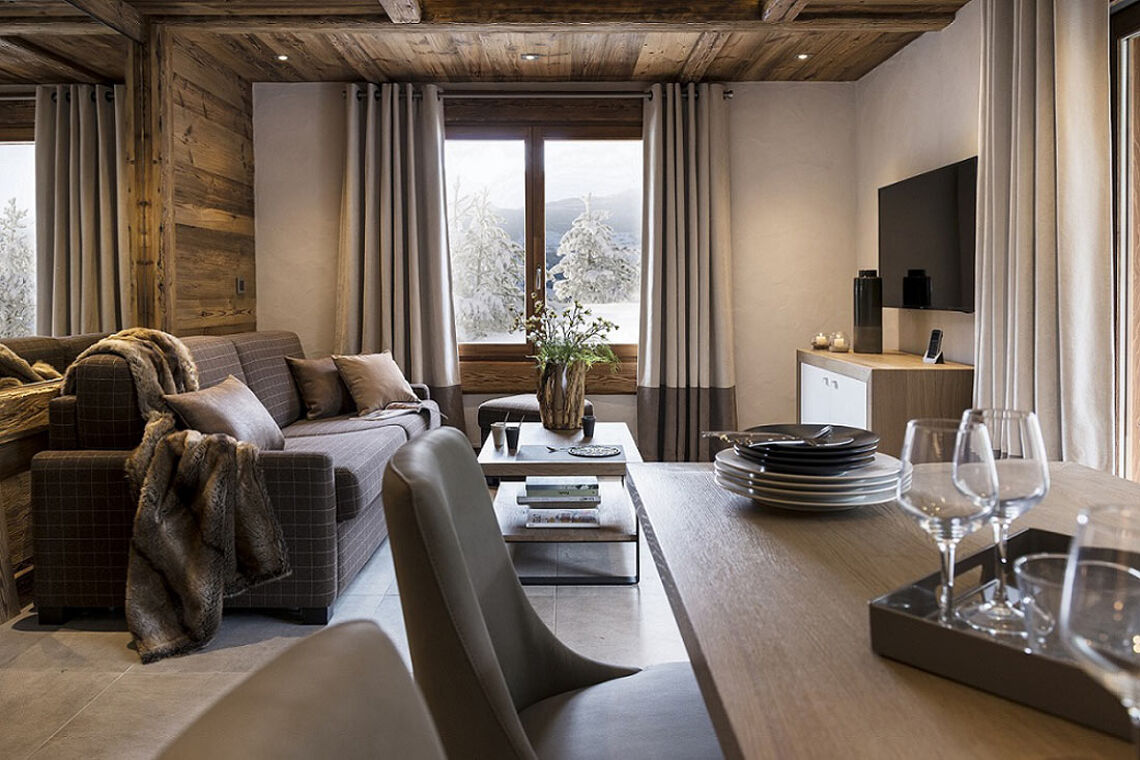 Lounge area in Le Cristal de Jade Chamonix