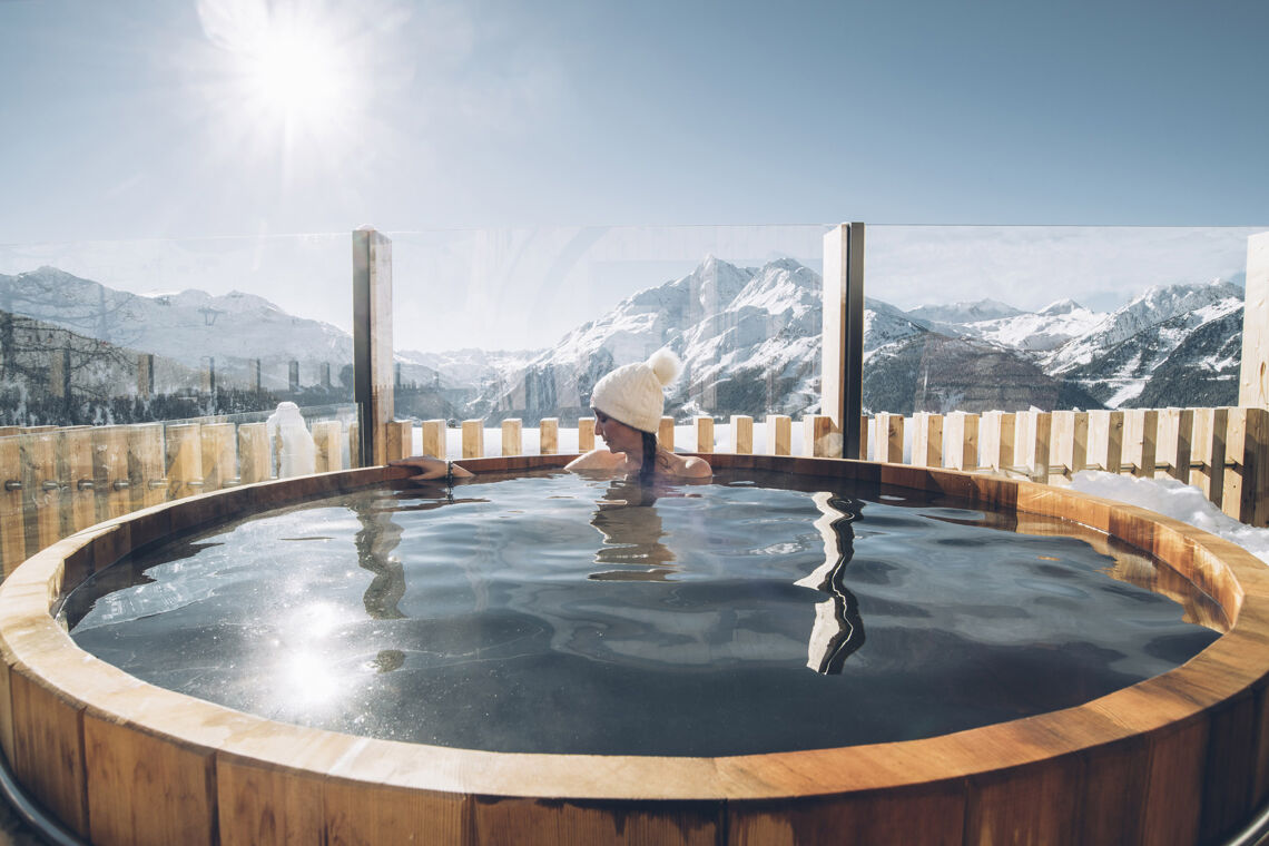 Hotel Alparena outdoor hot tub