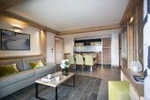Residence Alpen Lodge MGM La Rosiere Apartment -Lounge, Dining Area & Kitchen