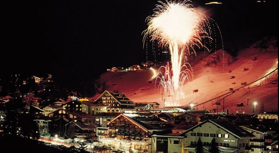 Fireworks in St Anton Ski Resort, Austria