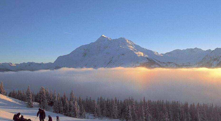 The quaint ski resort of La Rosiere, above the clouds in the Tarrentaise.