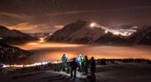 Skiing at night in La Rosiere