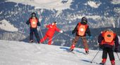 Skiing in La Tania, France, 