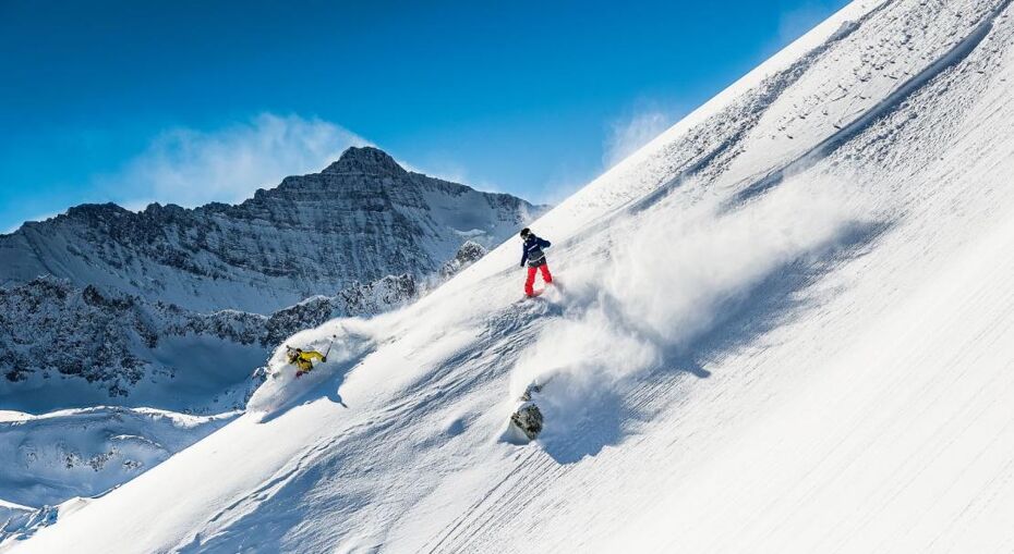 Skiing off piste Tignes