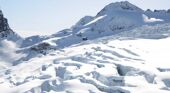 Snow over the glacier in Saas Fee