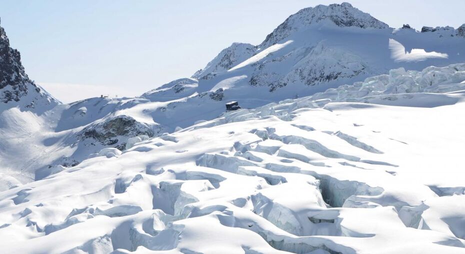 Snow over the glacier in Saas Fee