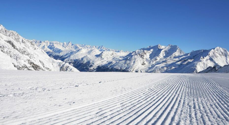 Groomed pistes in Saas Fee