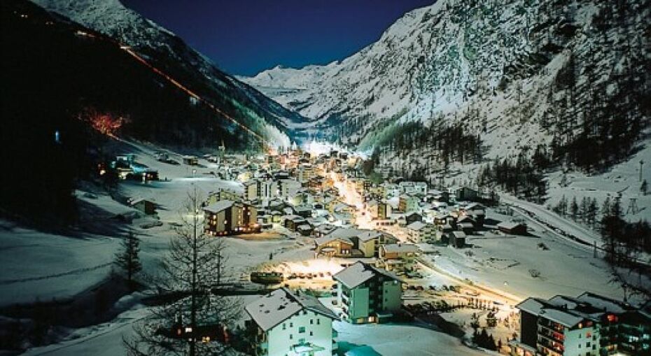 Village of Saas Fee at night