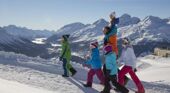 Family walk in St Moritz