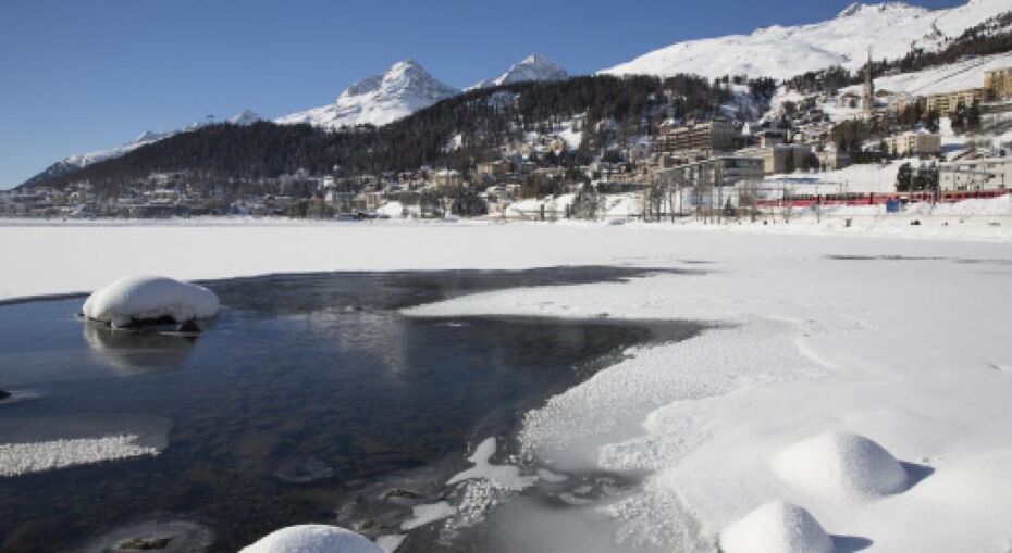 Frozen lake in St Moritz