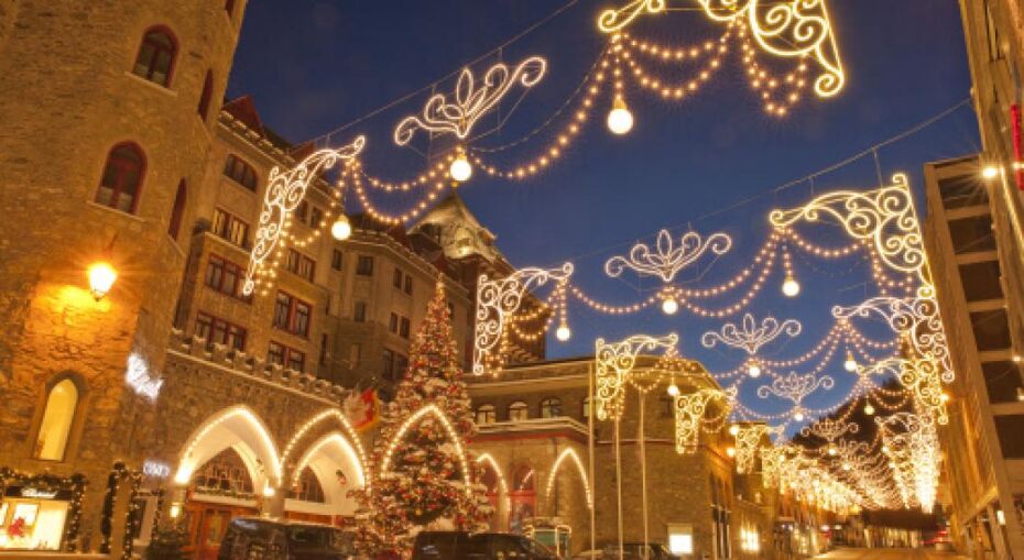Village lights in St Moritz