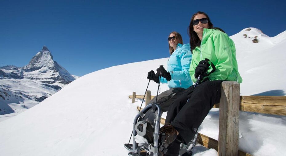Snowshoe hiking in Zermatt