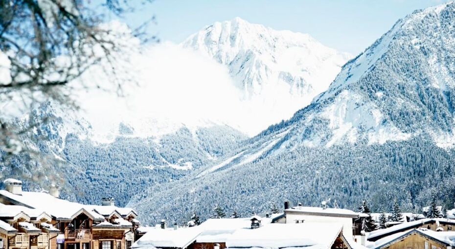 Courchevel village with mountain view