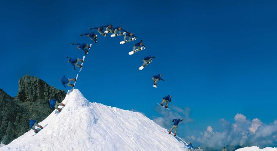 Board jump in Engelberg