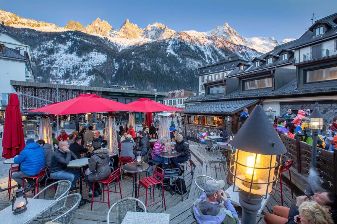 Apres ski terrace, Hôtel Croix Blanche Chamonix